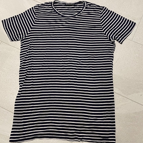 Brandy Melville Navy White Striped Tshirt Dress - Picture 3 of 5